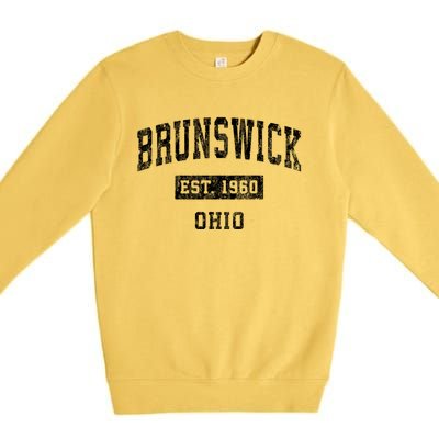 Brunswick Ohio Oh Vintage Sports Premium Crewneck Sweatshirt