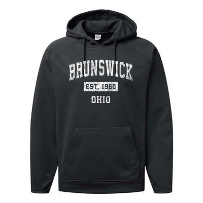 Brunswick Ohio Oh Vintage Sports Performance Fleece Hoodie