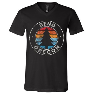 Bend Oregon Or Vintage Retro 70s V-Neck T-Shirt