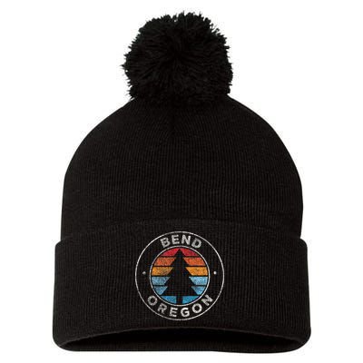Bend Oregon Or Vintage Retro 70s Pom Pom 12in Knit Beanie