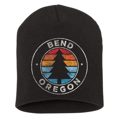 Bend Oregon Or Vintage Retro 70s Short Acrylic Beanie