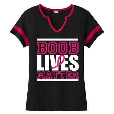 Boob Lives Matter Ladies Halftime Notch Neck Tee