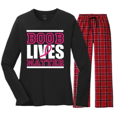 Boob Lives Matter Women's Long Sleeve Flannel Pajama Set 