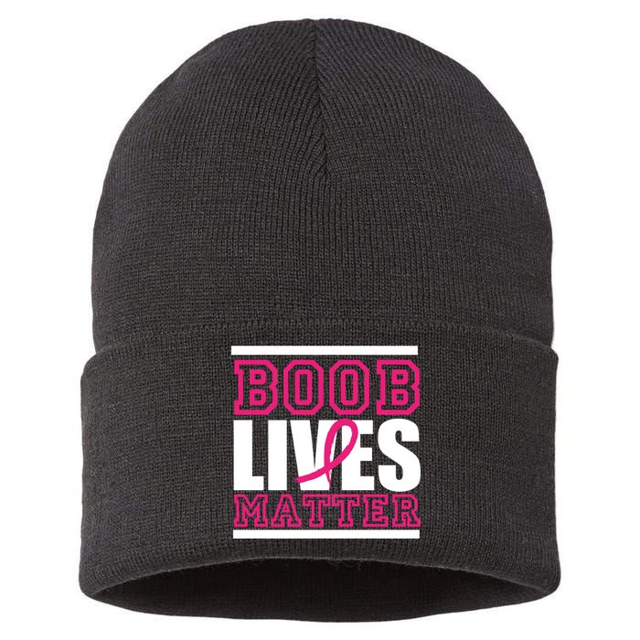 Boob Lives Matter Sustainable Knit Beanie