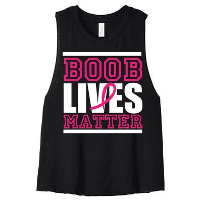 Boob Lives Matter Women's Racerback Cropped Tank