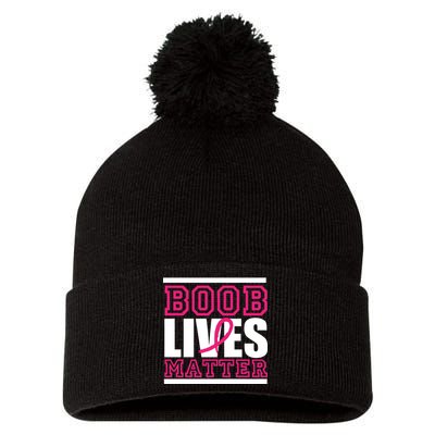 Boob Lives Matter Pom Pom 12in Knit Beanie