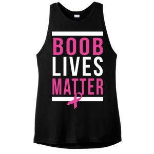 Boob Lives Matter Breast Cancer Awareness Ladies PosiCharge Tri-Blend Wicking Tank