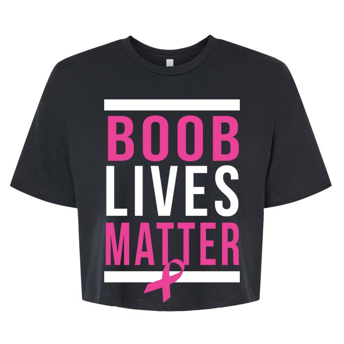 Boob Lives Matter Breast Cancer Awareness Bella+Canvas Jersey Crop Tee