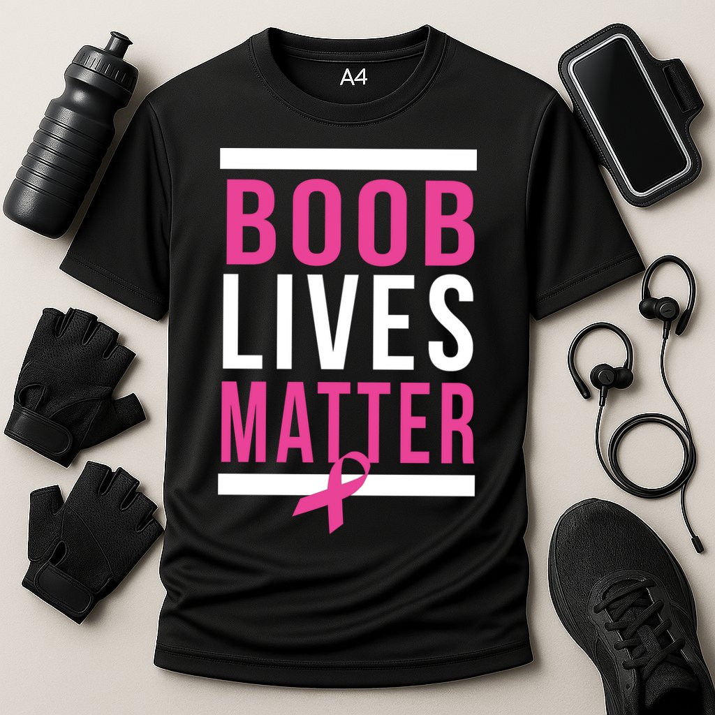 Boob Lives Matter Breast Cancer Awareness Cooling Performance Crew T-Shirt