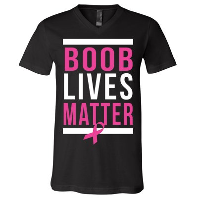 Boob Lives Matter Breast Cancer Awareness V-Neck T-Shirt