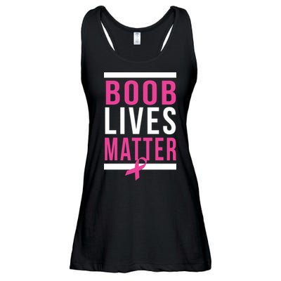 Boob Lives Matter Breast Cancer Awareness Ladies Essential Flowy Tank