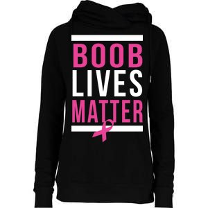 Boob Lives Matter Breast Cancer Awareness Womens Funnel Neck Pullover Hood