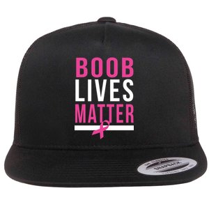 Boob Lives Matter Breast Cancer Awareness Flat Bill Trucker Hat