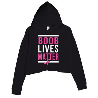 Boob Lives Matter Breast Cancer Awareness Crop Fleece Hoodie