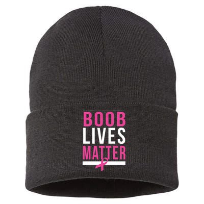 Boob Lives Matter Breast Cancer Awareness Sustainable Knit Beanie