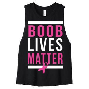 Boob Lives Matter Breast Cancer Awareness Women's Racerback Cropped Tank