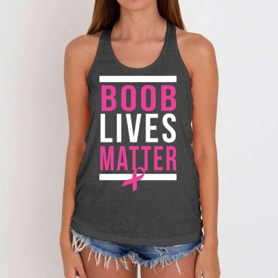 Boob Lives Matter Breast Cancer Awareness Women's Knotted Racerback Tank