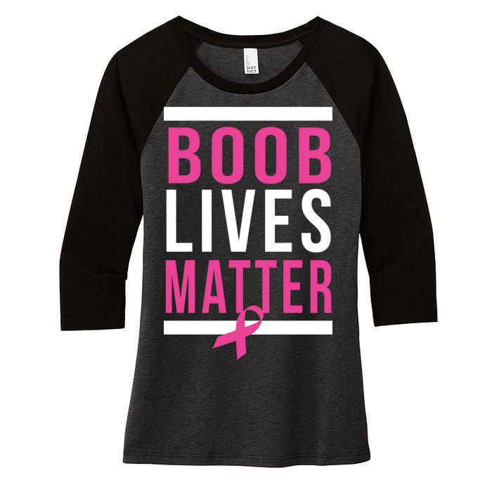 Boob Lives Matter Breast Cancer Awareness Women's Tri-Blend 3/4-Sleeve Raglan Shirt