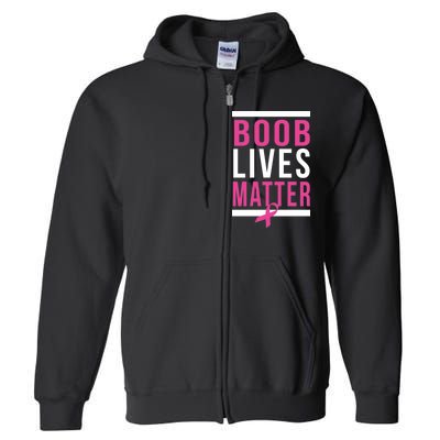 Boob Lives Matter Breast Cancer Awareness Full Zip Hoodie