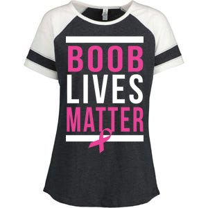 Boob Lives Matter Breast Cancer Awareness Enza Ladies Jersey Colorblock Tee