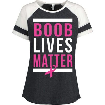 Boob Lives Matter Breast Cancer Awareness Enza Ladies Jersey Colorblock Tee