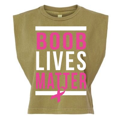 Boob Lives Matter Breast Cancer Awareness Garment-Dyed Women's Muscle Tee