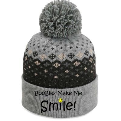 Boobies Make Me Smile The Baniff Cuffed Pom Beanie