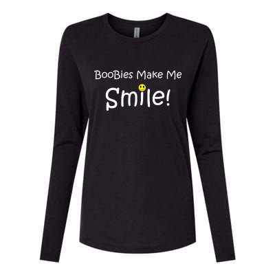 Boobies Make Me Smile Womens Cotton Relaxed Long Sleeve T-Shirt