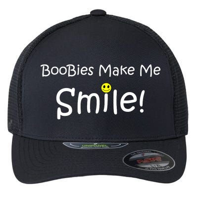 Boobies Make Me Smile Flexfit Unipanel Trucker Cap