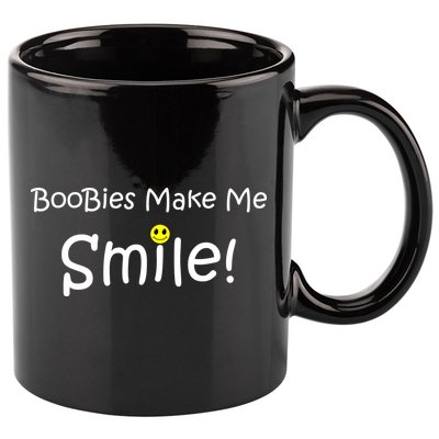 Boobies Make Me Smile 11oz C Handle Ceramic Mug