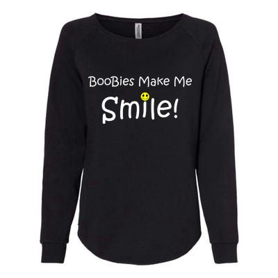 Boobies Make Me Smile Womens California Wash Sweatshirt