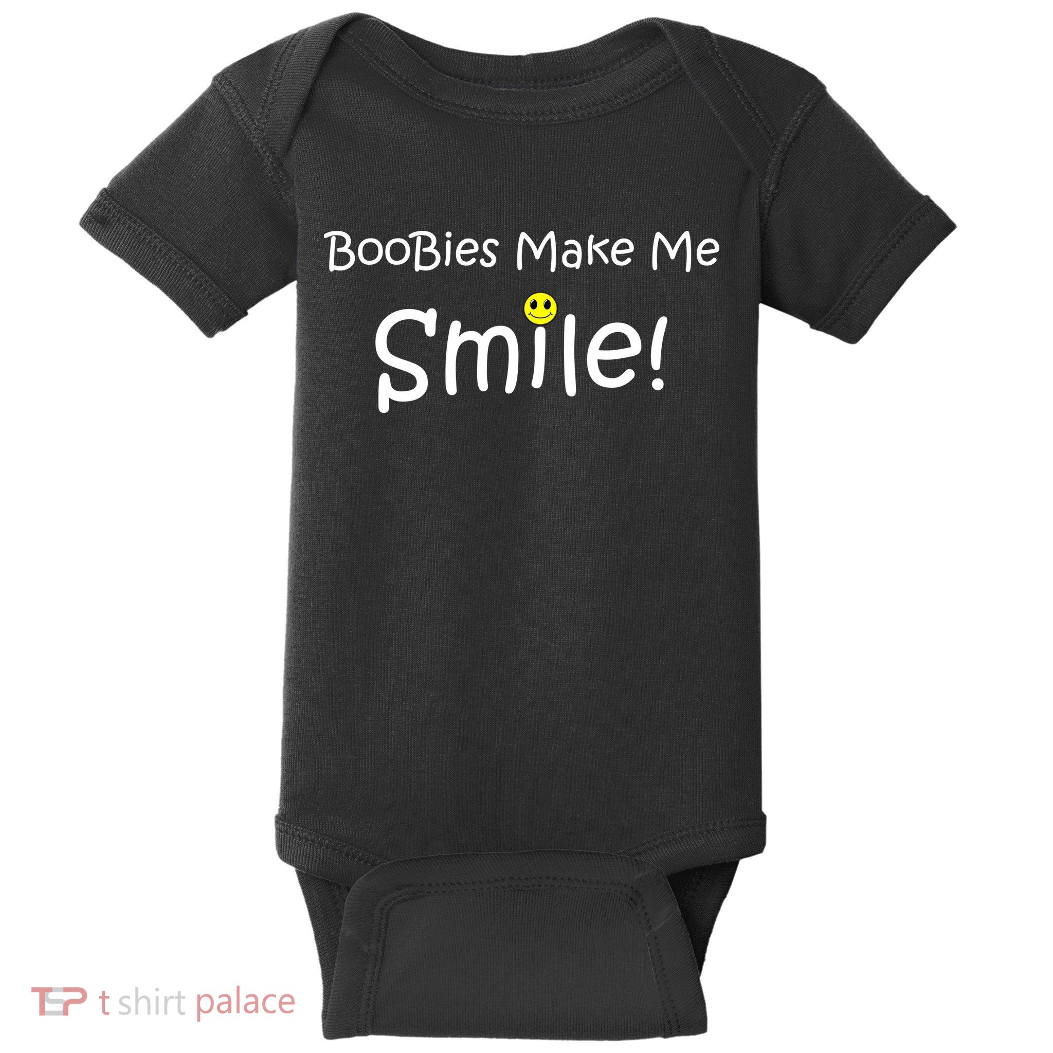 Boobies Make Me Smile Baby Bodysuit
