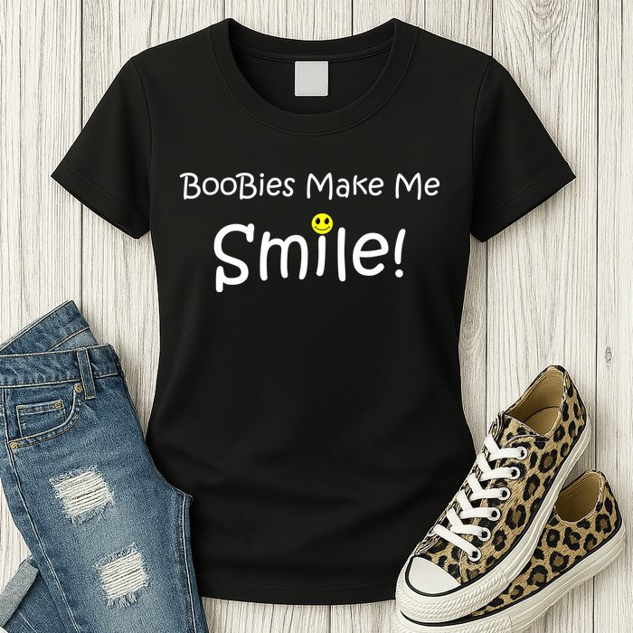 Boobies Make Me Smile Womens T-Shirt