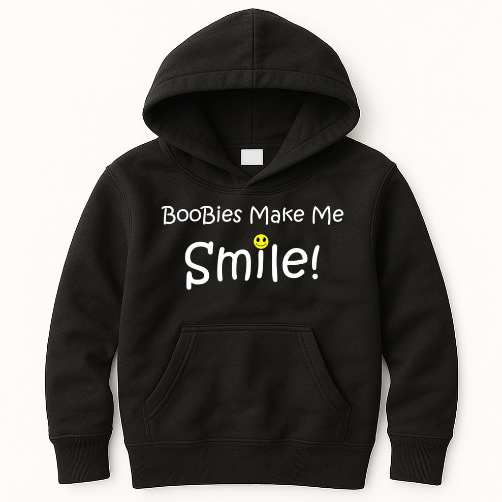 Boobies Make Me Smile Kids Hoodie