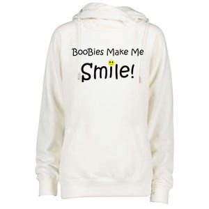 Boobies Make Me Smile Womens Funnel Neck Pullover Hood