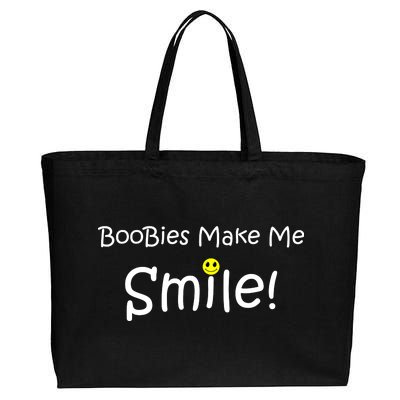 Boobies Make Me Smile Cotton Canvas Jumbo Tote