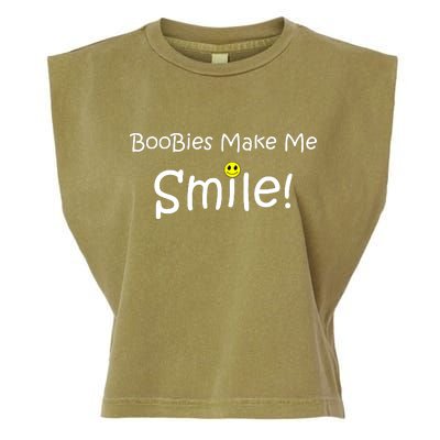 Boobies Make Me Smile Garment-Dyed Women's Muscle Tee