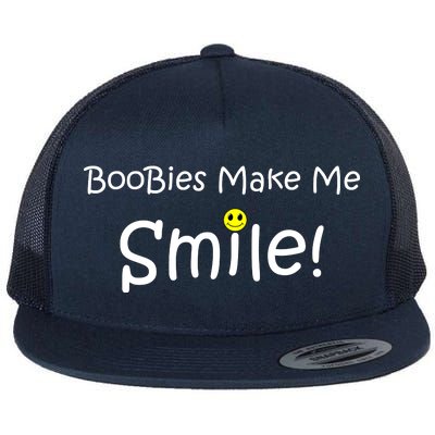 Boobies Make Me Smile Flat Bill Trucker Hat