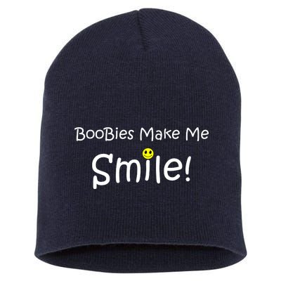 Boobies Make Me Smile Short Acrylic Beanie