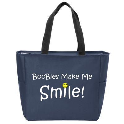 Boobies Make Me Smile Zip Tote Bag