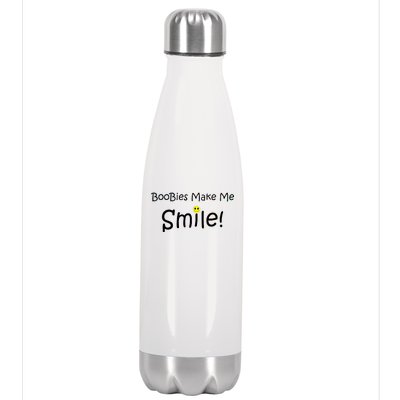 Boobies Make Me Smile Stainless Steel Insulated Water Bottle