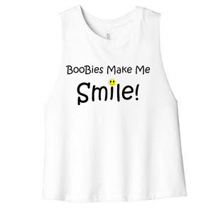 Boobies Make Me Smile Women's Racerback Cropped Tank