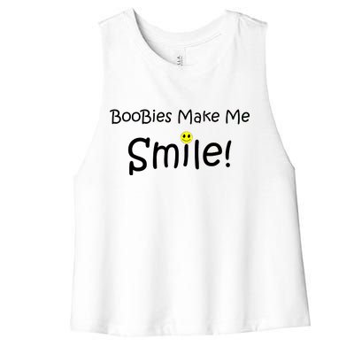 Boobies Make Me Smile Women's Racerback Cropped Tank