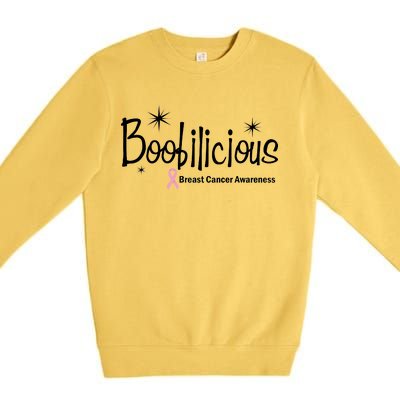 Boobilicious Breast Cancer Awareness Premium Crewneck Sweatshirt