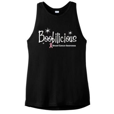 Boobilicious Breast Cancer Awareness Ladies PosiCharge Tri-Blend Wicking Tank