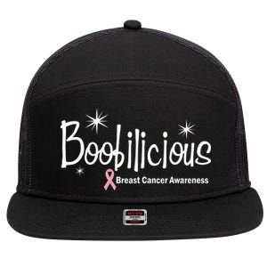 Boobilicious Breast Cancer Awareness 7 Panel Mesh Trucker Snapback Hat