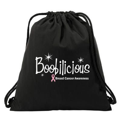 Boobilicious Breast Cancer Awareness Drawstring Bag