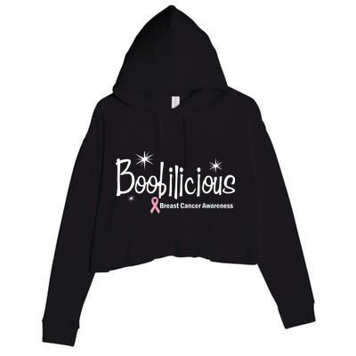 Boobilicious Breast Cancer Awareness Crop Fleece Hoodie