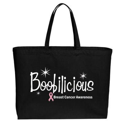 Boobilicious Breast Cancer Awareness Cotton Canvas Jumbo Tote