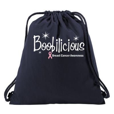 Boobilicious Breast Cancer Awareness Drawstring Bag